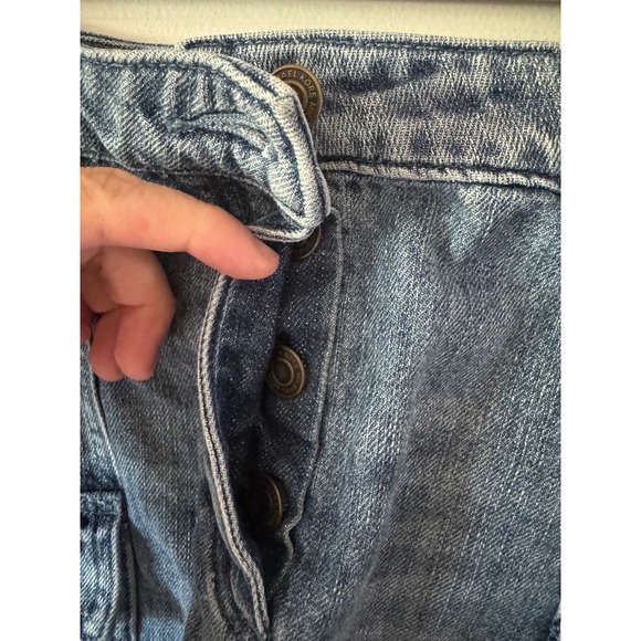 Michael Kors Denim Cargo‎ Mini Skirt Distressed Frayed Hem Women's Size 10 - Picture 4 of 9